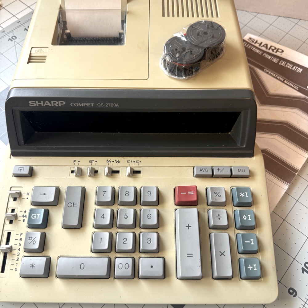 Sharp QS-2760A 12 Digit- 2‎ Color Printer Calculator Adding Machine *